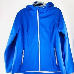 👄Works Blue Ski Jacket with Hood and Water-Resistant Design